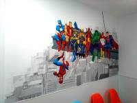 Murales para cafetería de cereales Superhero